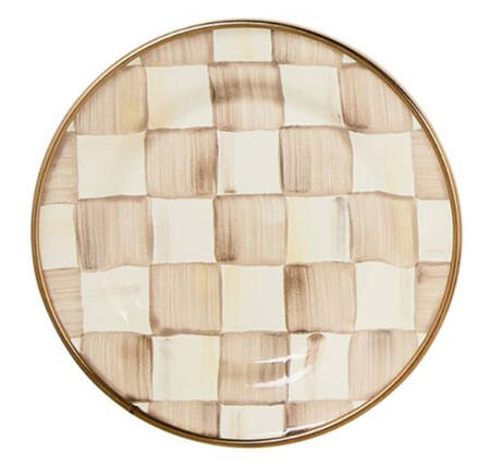 Mocha Check (Enamelware) Appetizer Plate