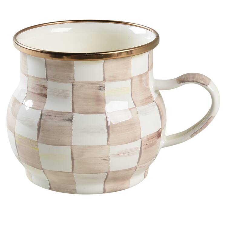 Mocha Check (Enamelware) Mug