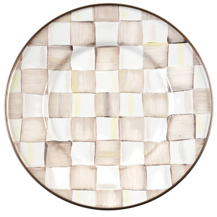Mocha Check (Enamelware) Salad Plate