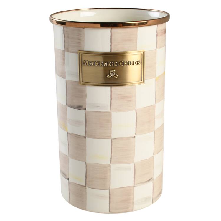 Mocha Check (Enamelware) Utensil Holder