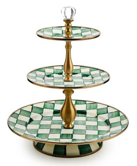 Emerald Check 3 Tier Serving Tray