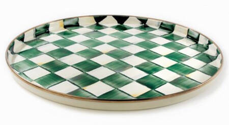 Emerald Check 14" Round Tray