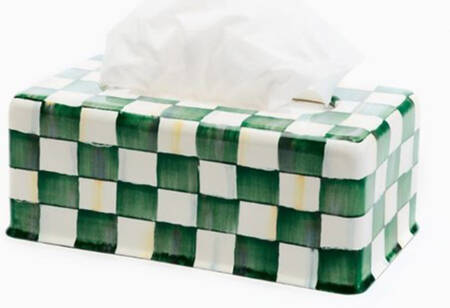 Emerald Check Rectangular Tissue Box Cover
