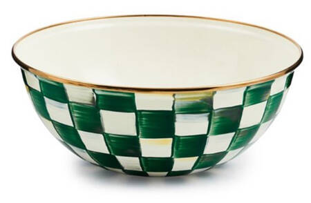 Emerald Check 9" Round Serving Bowl