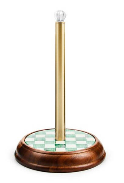 Emerald Check Paper Towel Holder
