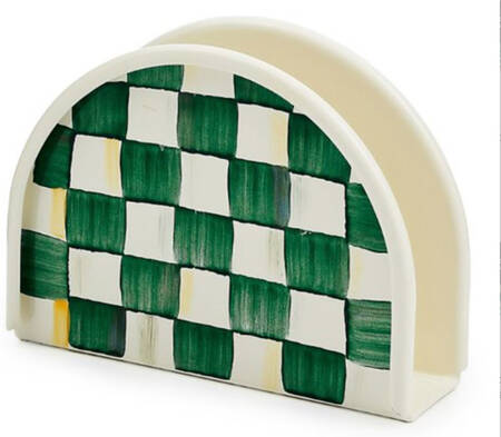 Emerald Check Napkin Holder