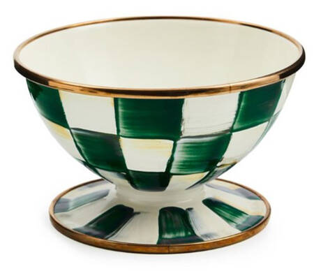 Emerald Check Individual Ice Cream Dish