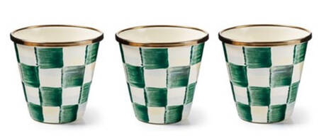 Emerald Check (Set of 3) Herb Pot
