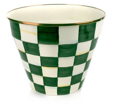 Emerald Check 9" Flower Pot