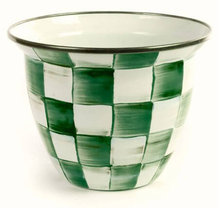 Emerald Check 5" Flower Pot