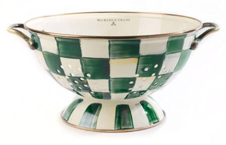 Emerald Check Metal Colander