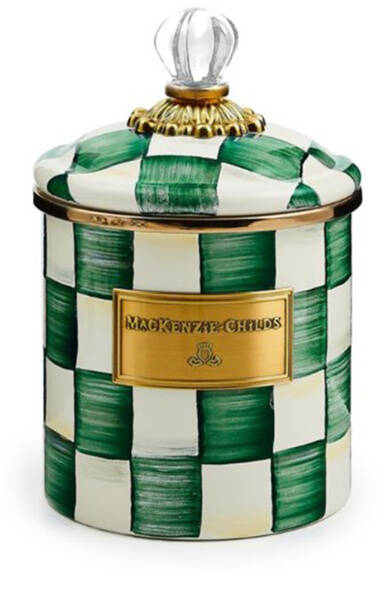 Emerald Check Small Canister & Lid