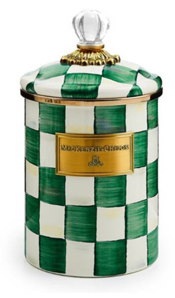 Emerald Check Medium Canister & Lid