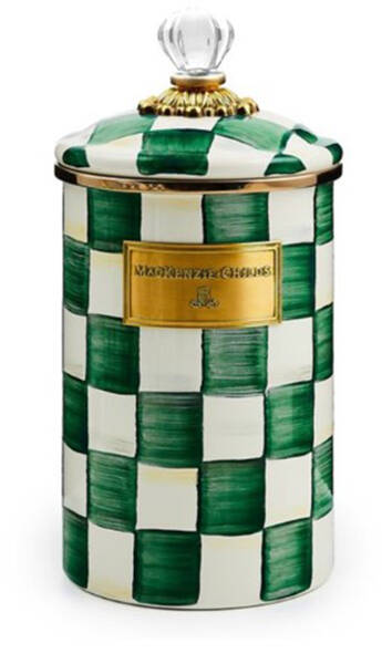 Emerald Check Large Canister & Lid