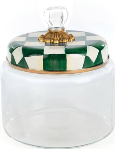 Emerald Check Medium Glassware Canister
