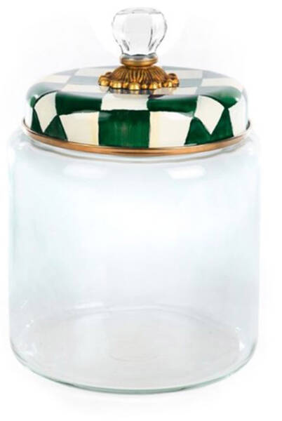 Emerald Check Large Glassware Canister