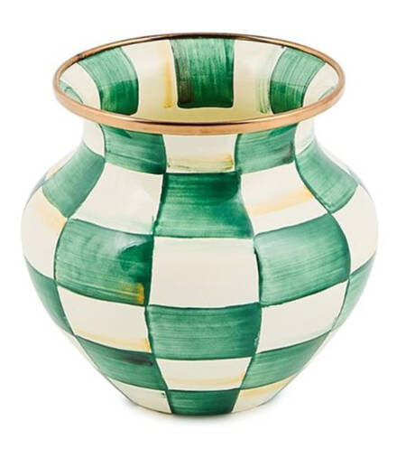Emerald Check 4" Vase