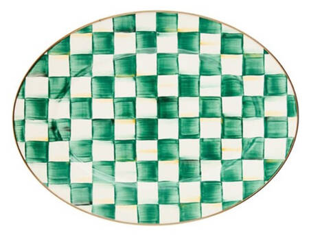 Emerald Check 19" Oval Serving Platter