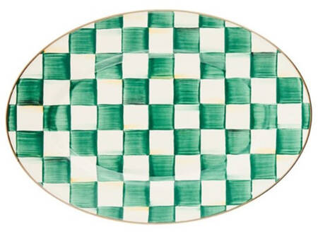 Emerald Check 15" Oval Serving Platter