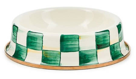 Emerald Check Small Pet Bowl