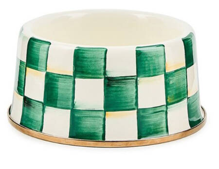 Emerald Check Medium Pet Bowl