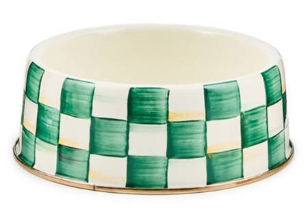 Emerald Check Pet Bowl