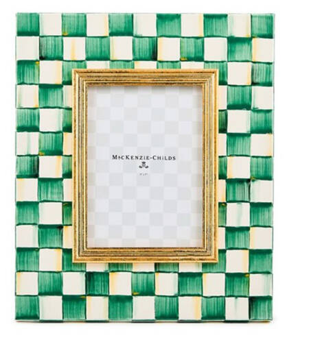 Emerald Check Frame-Holds 5" X 7"