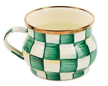 Emerald Check Flat Cup