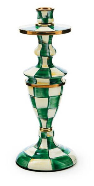 Emerald Check 11" Candlestick