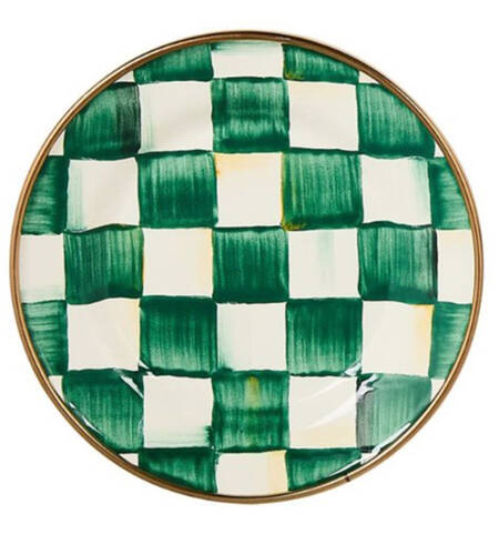 Emerald Check Appetizer Plate