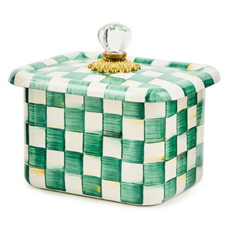 Emerald Check Recipe Box & Lid