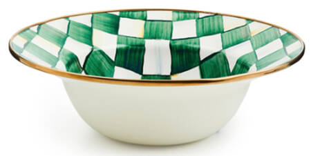 Emerald Check 12" Large Salad Serving Bowl