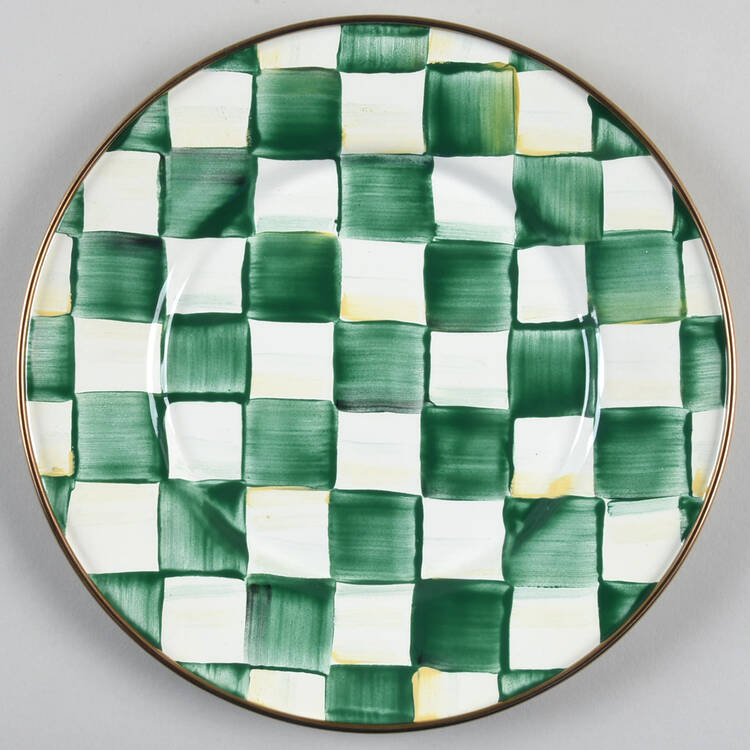 Emerald Check Salad Plate by MacKenzie-Childs