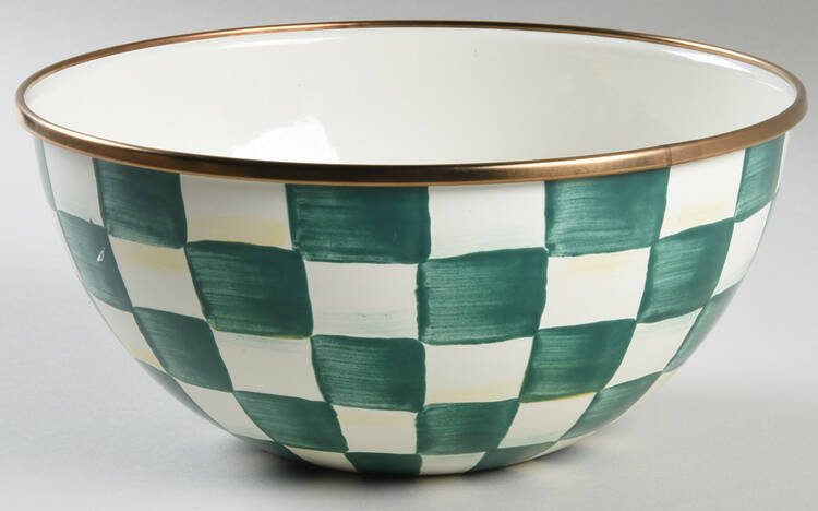 Emerald Check 7" All Purpose Bowl by MacKenzie-Childs
