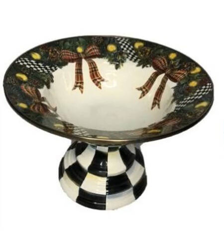 Evergreen Enamelware Round Compote (Height X Width)