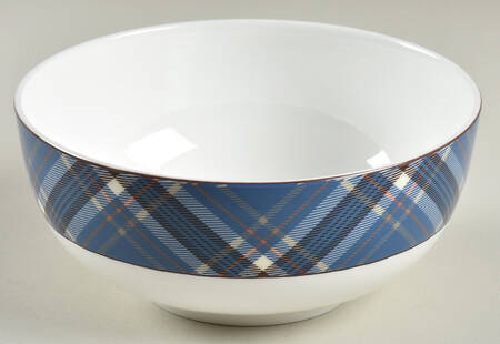 Tartan Blue (Bone) Soup/Cereal Bowl