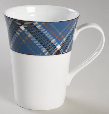 Tartan Blue (Bone) Mug