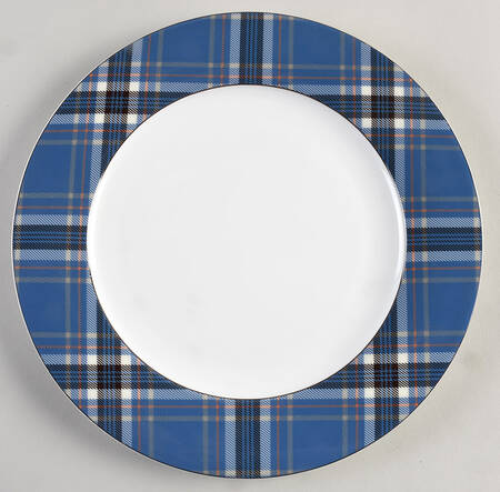 Tartan Blue (Bone) Dinner Plate