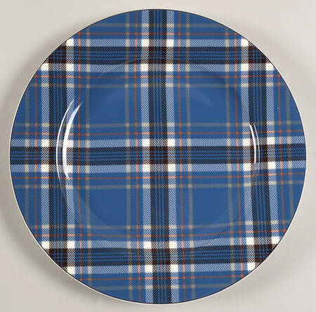 Tartan Blue (Bone) Salad Plate