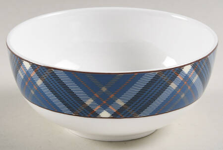 Tartan Blue (Bone) Fruit/Dessert (Sauce) Bowl