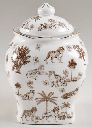 Taupe Tropical 7" Storage Jar & Lid