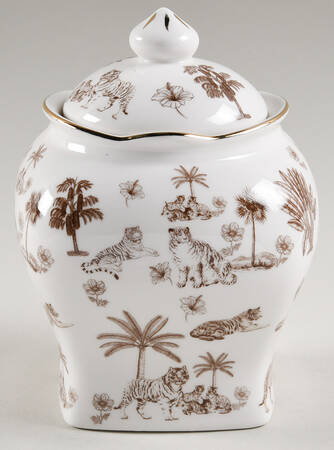 Taupe Tropical 6" Storage Jar & Lid
