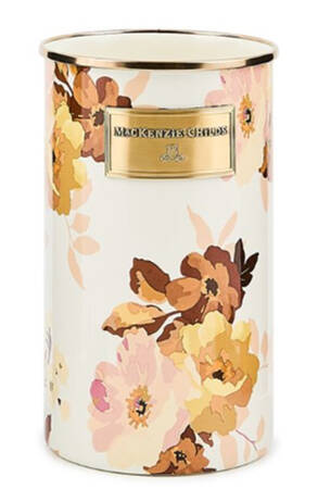 Wild Rose-White (Enamelware) Utensil Holder