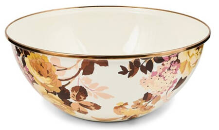 Wild Rose-White (Enamelware) 11" Round Serving Bowl