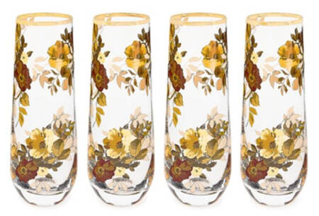 Wild Rose-White (Enamelware) Glassware Stemless Champagne Flute