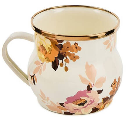 Wild Rose-White (Enamelware) Mug