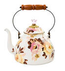 Wild Rose-White (Enamelware) Kettle & Lid