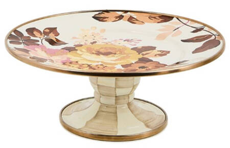 Wild Rose-White (Enamelware) Round Compote (Height X Width)