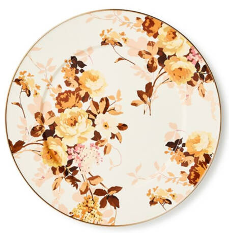 Wild Rose-White (Enamelware) 16" Chop Plate (Round Platter)