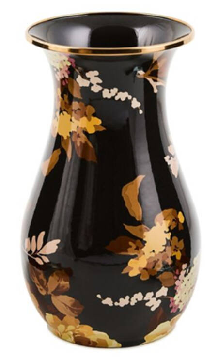 Wild Rose-Brown (Enamelware) 10" Vase